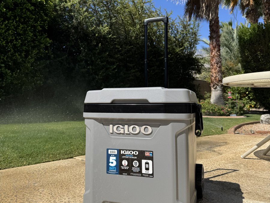 Igloo MaxCold 62qt wheeled rolling cooler rental Palm Springs